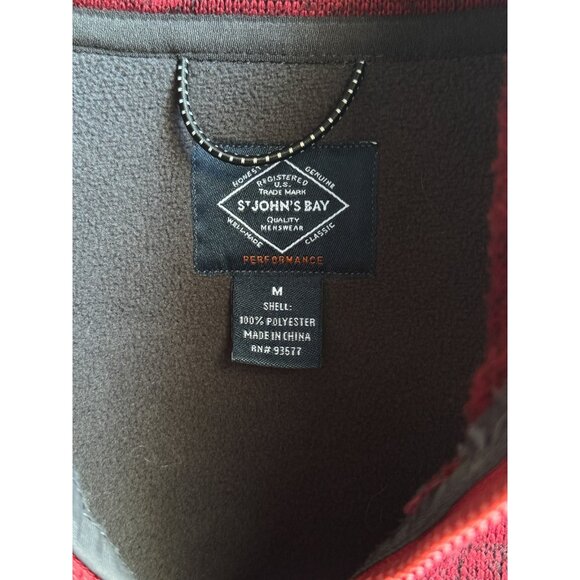 St. John’s Bay Men’s Performance Fleece Vest Maroon Sz M Windproof Water Resista - Picture 5 of 8